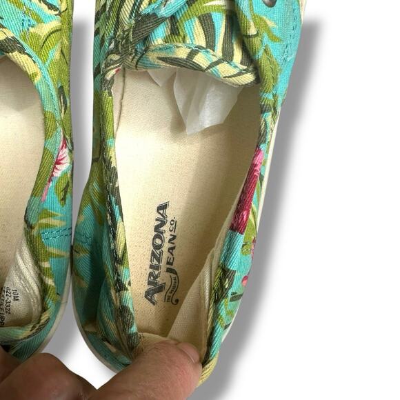 Arizona Jean Co Sneakers Flats Slip Ons Tropical Floral Print Hawaiian Sz 10M - Picture 9 of 14